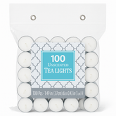 Unscented White Tealight Candles - 100 Pack